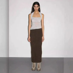 Sheer Knit Halter Top