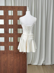 Satin Spaghetti Strap Waist Snitched Mini Dress