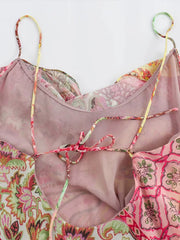 Paisley Patchwork Cowl-Neck Maxi Dress