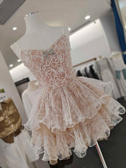 Lace Embroidered Ruffle Tiered Cami Mini Dress