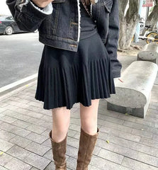 Knitted Pleated Mink Skirt