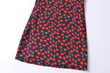 Black Cherry Print Halter Mini Dress