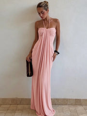 Halter Drape Long Dress
