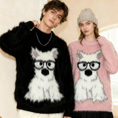 Cartoon Dog Graphic Sweater