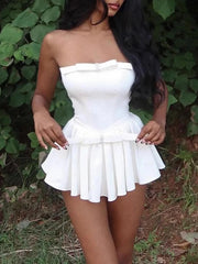 Strapless Diamond Bow Playsuit Mini Dress