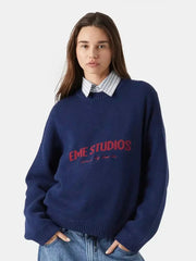 Letter Jacquard Sweater