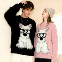 Cartoon Dog Graphic Sweater