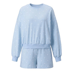 Polka Dots Sweatshirt And Shorts Co‑ord Set