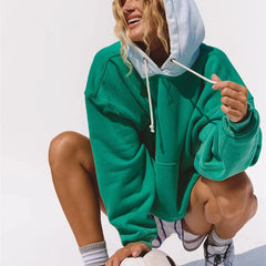 Two Tone Drawstring Hoodie