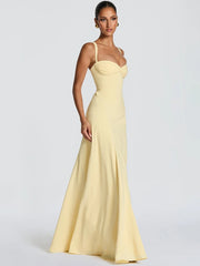 Solid Strap Tie Up Maxi Dress