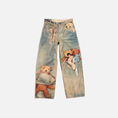 Teddy Print Jeans