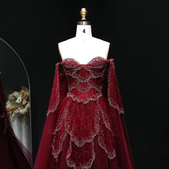 Off-Shoulder Tulle Sequin Flower Petal Embroidered Gown