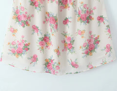 Patchwork Floral Print Sling Mini Dress