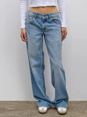 Leopard Print Star Straight-Leg Jeans