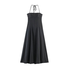 Polka Dot Tie Strap Midi Dress