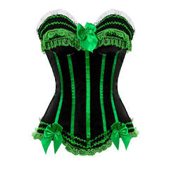 Satin Bow Lace Strapless Corset Top