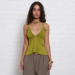 Halter Ruched Crop Top