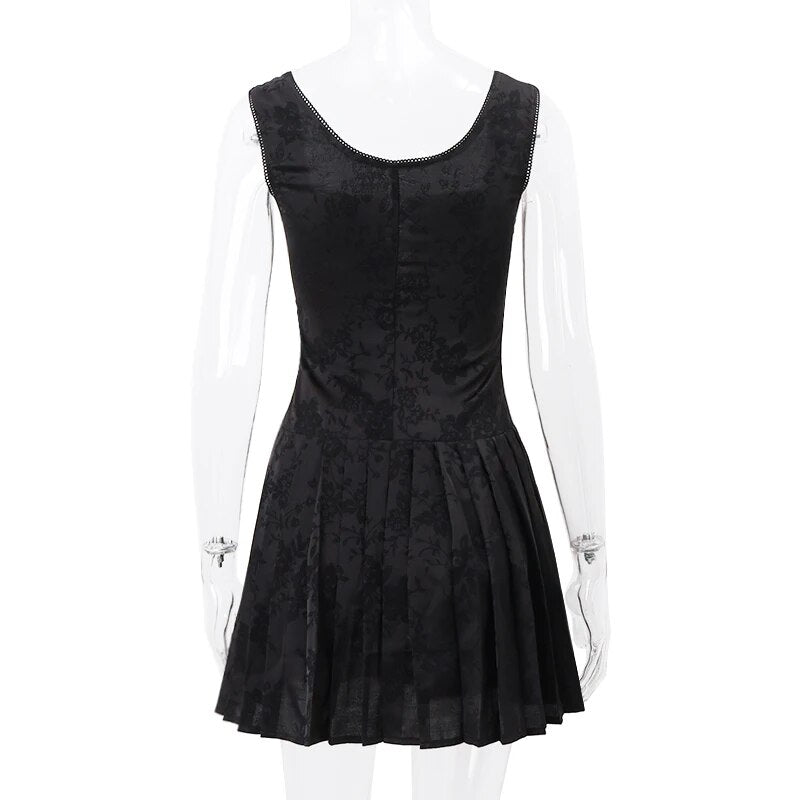 Black Front Lace-Up Mini Dress – Free From Label