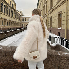 Fluffy Faux Fur Coat - Free From Label