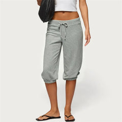 Drawstring Low Waist Capri Sweatpants