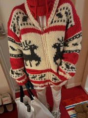 Knitted Christmas Zipper Sweater
