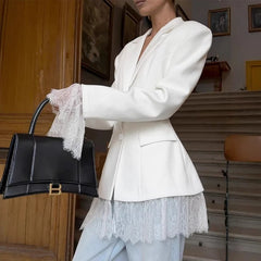 Lace Patchwork Blazer