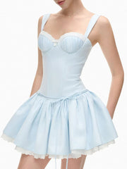 Blue Bow Tutu Mini Dress