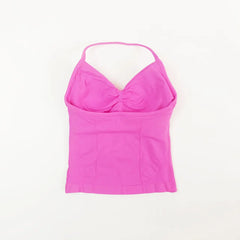 Halter Seamless Tank With Removable Pads