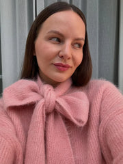 Pink Bow Knitted Sweater