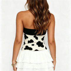 Printed 3D Daisy Flower Decoration Bandeau Top