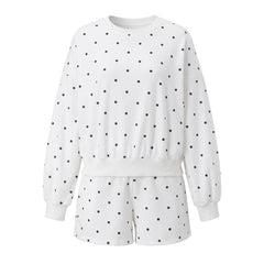 Polka Dots Sweatshirt And Shorts Co‑ord Set