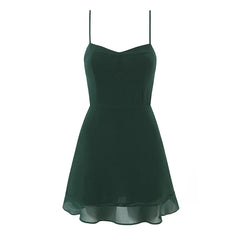 Green Cami Solid Mini Dress