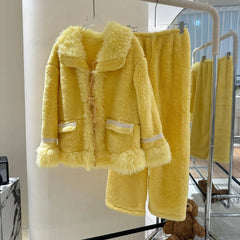 Yellow Plush 3 Piece Pajama Set