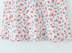 Floral Print Halter V-neck Sling Mini Dress