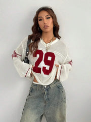 Number Sports Knit Jersey Top