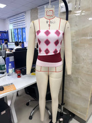 Argyle Print Tube Top