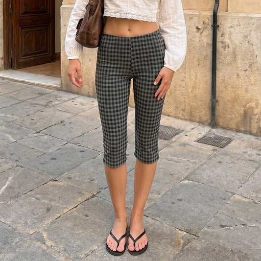 Checkered Capri Pants