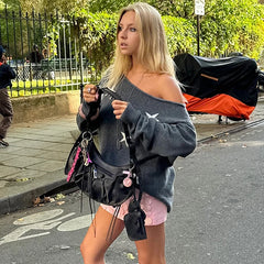 Grey Star Print Sweater