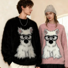 Cartoon Dog Graphic Sweater