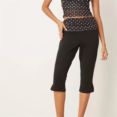 Polka Dot Patchwork Knee Length Pants