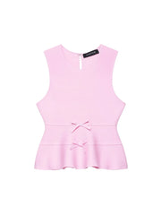 Pink sleeveless top with a bow detail 