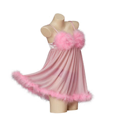 “Retro 60s cosplay outfit with babydoll dress and gloves”