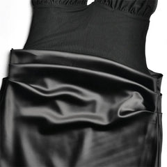 Halter Backless Tie Draped Waist Satin Maxi Dress