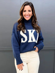 Ski Letter Printed Sweater