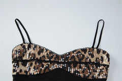Sequin Leopard Print Mini Dress
