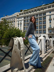 Crystal Star Hollow Out Jeans