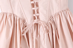 Pink Corset Bubble Hem Mini Dress