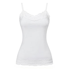Stripe Lace Trim Cami Top