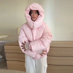 Hooded Padded Stand Collar Coat