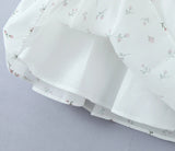 White Floral Puff Sleeve Corset Flare Mini Dress